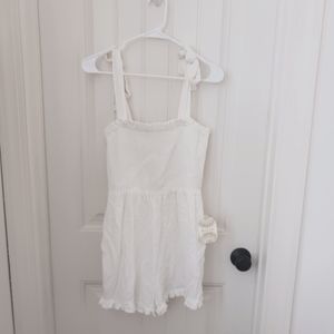 NWT Altar'd State White Tie Shoulder Smocked Romper